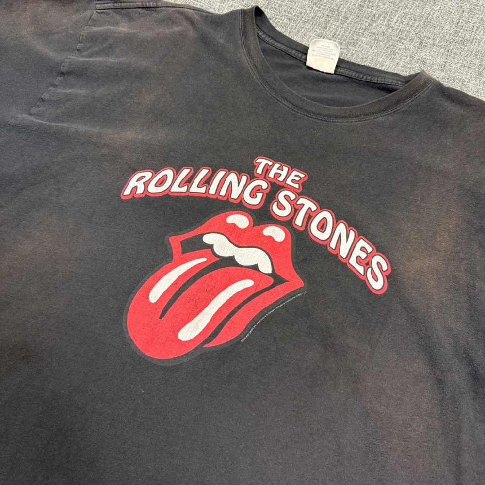 The Rolling Stones Shirt Mens 4XLT Black Tongue Logo 2005 Y2K Band